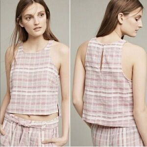 Saturday Sunday Anthro red & cream tank top, size XS